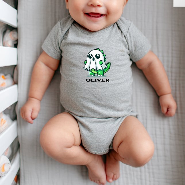 Niedlicher Dinosaur Ghost Halloween Baby Boy Strampler (Von Creator hochgeladen)