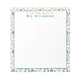 Niedlicher Dinosaurier Alphabet - Vom Schreibtisch Notizblock