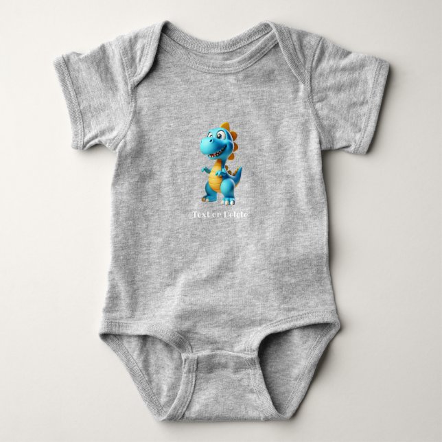 Niedlicher Dinosaurier Baby Bodysuit Strampler (Vorderseite)