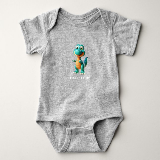 Niedlicher Dinosaurier Baby Bodysuit Strampler (Vorderseite)