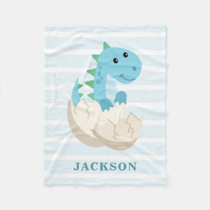 Niedlicher Dinosaurier-Baby-Junge personalisiert Fleecedecke