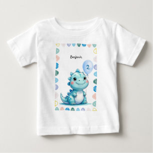 Niedlicher Dinosaurier brüllt Junge Happy Geburtst Baby T-shirt