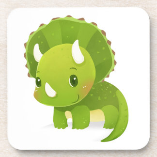 niedlicher Dinosaurier-Cartoon des grünen Babys Untersetzer