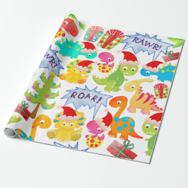 Niedlicher Dinosaurier Cartoon Geschenkpapier