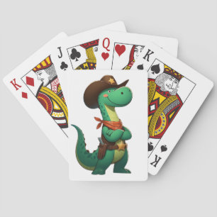 Niedlicher Dinosaurier/Cowboy Spielkarten