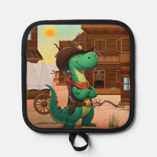 Niedlicher Dinosaurier/Cowboy Topflappen