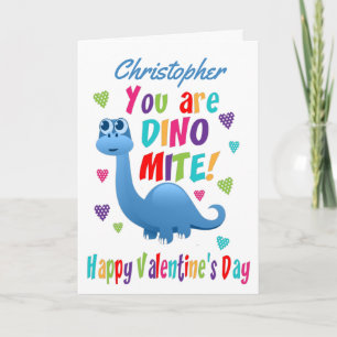 Niedlicher Dinosaurier Dinomite Valentinstag Karte