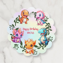 Niedlicher Dinosaurier-Dschungel-Schüler Geburtsta Geschenkanhänger