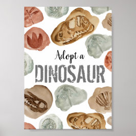 Niedlicher Dinosaurier Geburtstag adoptierte ein D Poster