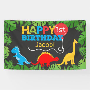 Niedlicher Dinosaurier-Geburtstags-Junge Banner