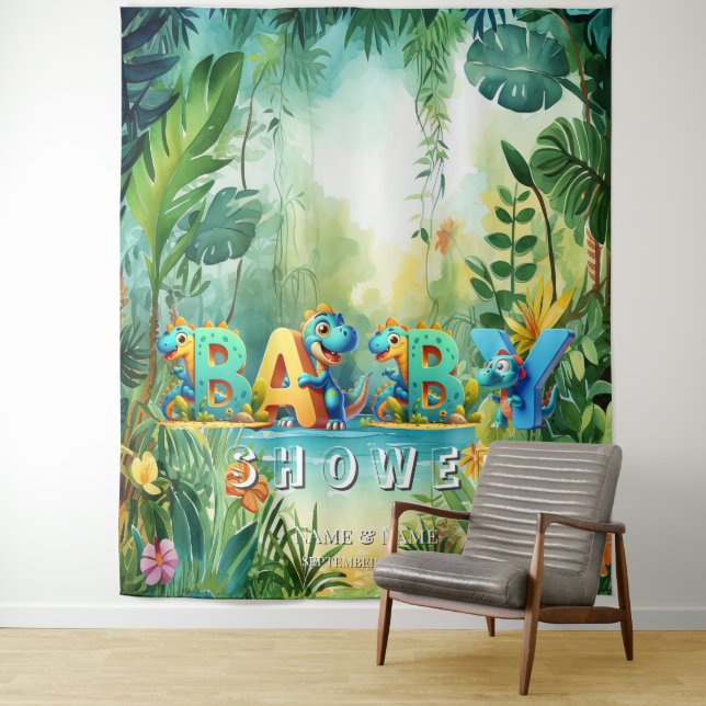 Niedlicher Dinosaurier-Hintergrund Wandteppich (Beispiel)