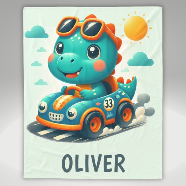 Niedlicher Dinosaurier im Auto Fleecedecke (Von Creator hochgeladen)