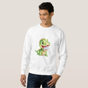 Niedlicher Dinosaurier isst Skelett-Mumie Hallowee Sweatshirt