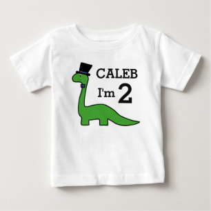 Niedlicher Dinosaurier Junge Geburtstag Anpassen N Baby T-shirt