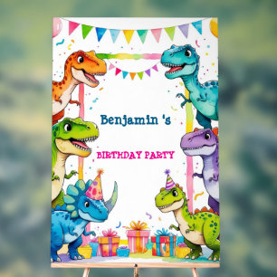 Niedlicher Dinosaurier Junge Glücklich Geburtstag  Acrylschild