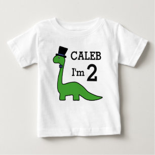 Niedlicher Dinosaurier-Jungen-Geburtstag fertigen Baby T-shirt