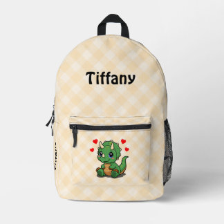 Niedlicher Dinosaurier-Kinder-Rucksack - Name hinz Bedruckter Rucksack