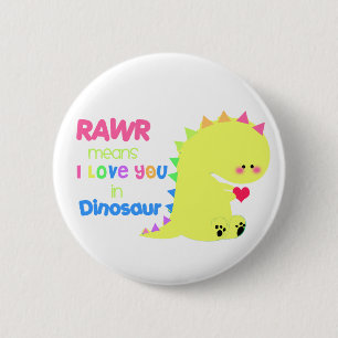 Niedlicher Dinosaurier-Knopf RAWR KNOPF Button