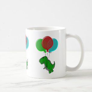 Niedlicher Dinosaurier mit Balloonen Kaffeetasse