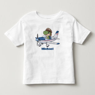 Niedlicher Dinosaurier mit Cessna-Flugzeug, Person Kleinkind T-shirt