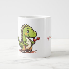 Niedlicher Dinosaurier mit Herz Jumbo-Tasse