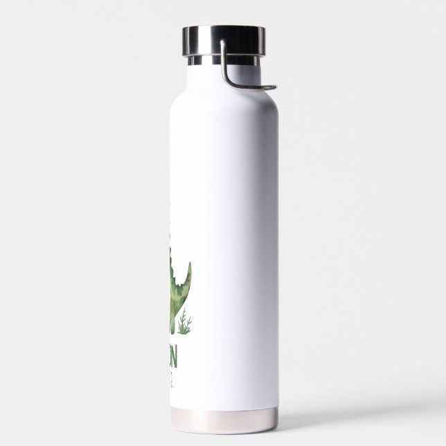 Niedlicher Dinosaurier mit Kindername Trinkflasche (Links)