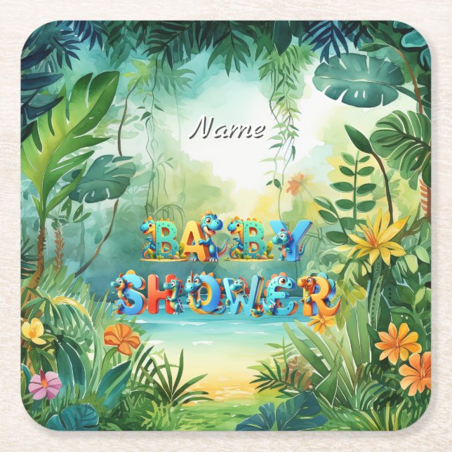 Niedlicher Dinosaurier Paper Untersetzer (Vorderseite)