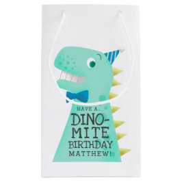 Niedlicher Dinosaurier-personalisierter Geburtstag Kleine Geschenktüte