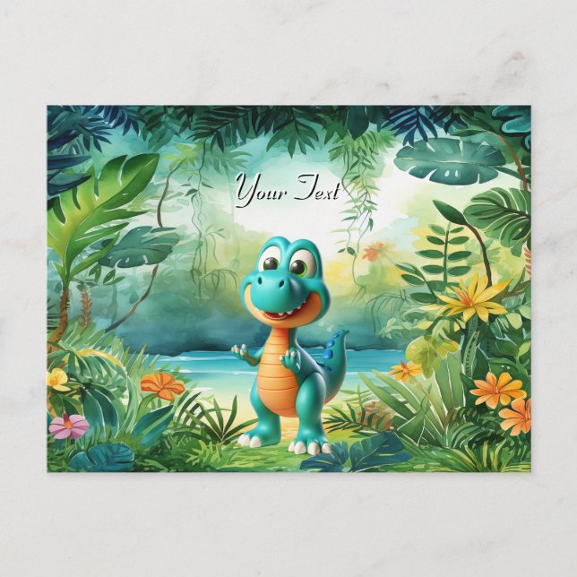 Niedlicher Dinosaurier Postkarte (Vorderseite)
