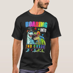 Niedlicher Dinosaurier-Rucksack nach 2. Klasse zur T-Shirt