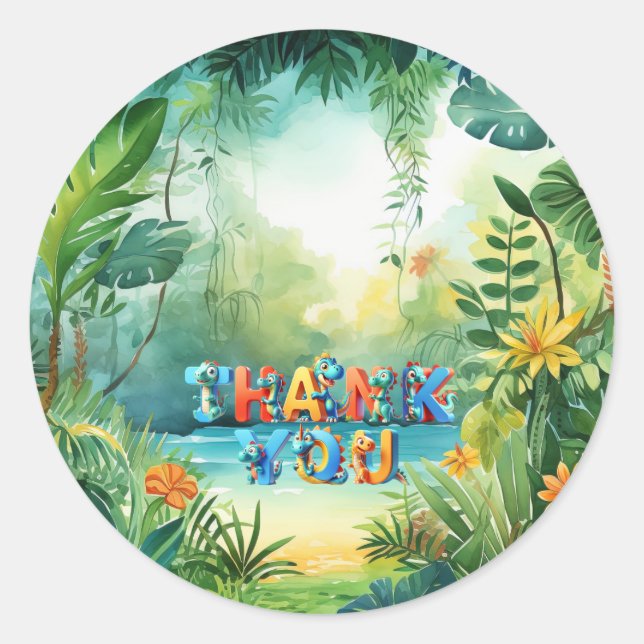 Niedlicher Dinosaurier Runder Aufkleber (Vorderseite)