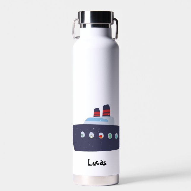 Niedlicher Dinosaurier Schiff Back To School DIY N Trinkflasche (Vorne)