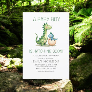 Niedlicher Dinosaurier schnuppern bald Baby Boy Du Einladung