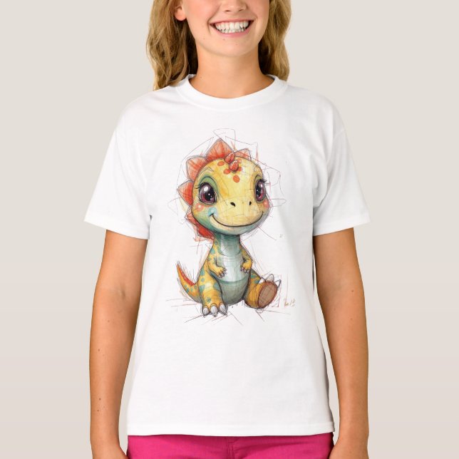 niedlicher Dinosaurier T-Shirt (Vorderseite)