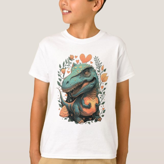 Niedlicher Dinosaurier-Trex T-Shirt (Vorderseite)
