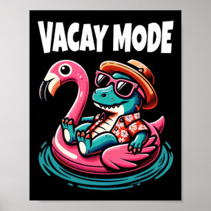 Niedlicher Dinosaurier Vacay-Modus Familienurlaub Poster