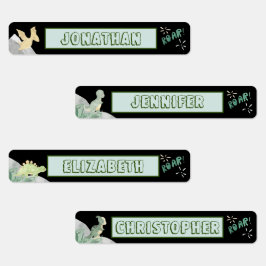 Niedlicher Dinosaurier Wasserdicht Name Set 1 Schw Etiketten