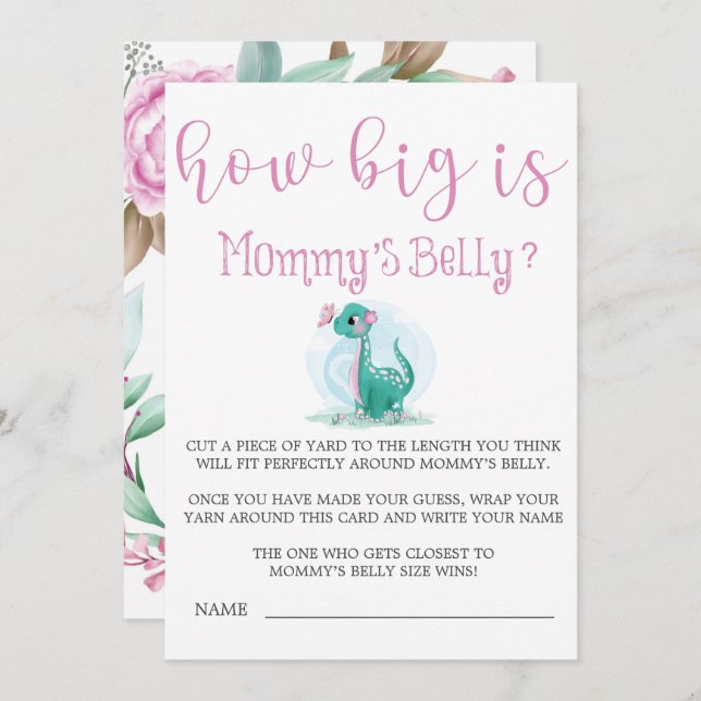 Niedlicher Dinosaurier wie groß ist Mama's Bauch l (Vorne/Hinten)