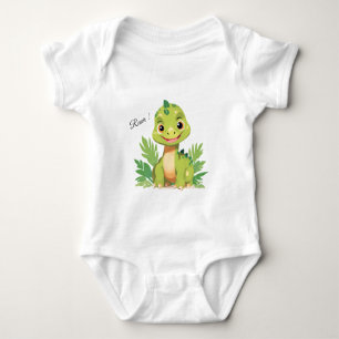 Niedlicher Dinosaurier wilder Dschungel-Zoo Geburt Baby Strampler