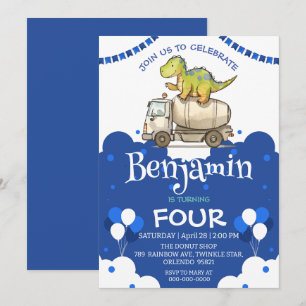 Niedlicher Dinosaurier-Zement-LKW Ballon Schule Ge