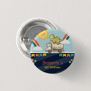 Niedlicher Dinosaurier-Zement-LKW Rainbow School G Button