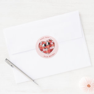 Niedlicher Disco Ball Heart Classic Round Sticker