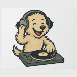 Niedlicher DJ-Hund mit Kopfhörern � Lustiges Gesch Geschenkpapier