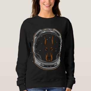 Niedlicher Doberman Hund Astronaut im Weltraum Sweatshirt