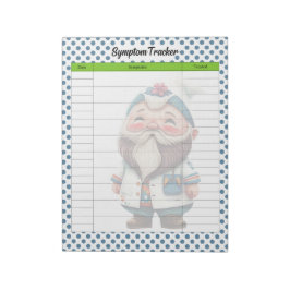 Niedlicher Doctor Gnome Themed Symptom Tracker Notizblock