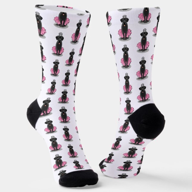 Niedlicher Dog Ballet Princess Black Labrador Retr Socken (Gewinkelt)