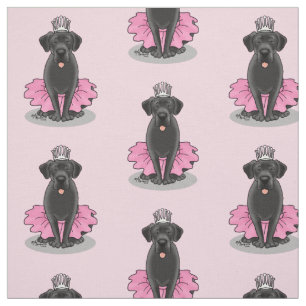Niedlicher Dog Ballet Princess Black Labrador Retr Stoff