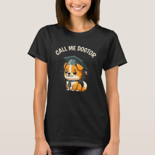 Niedlicher Dog Doktor Doktor Doktortitel Doktorand T-Shirt