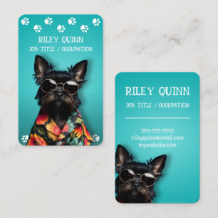 Niedlicher Dog Paw Print Border Visitenkarte
