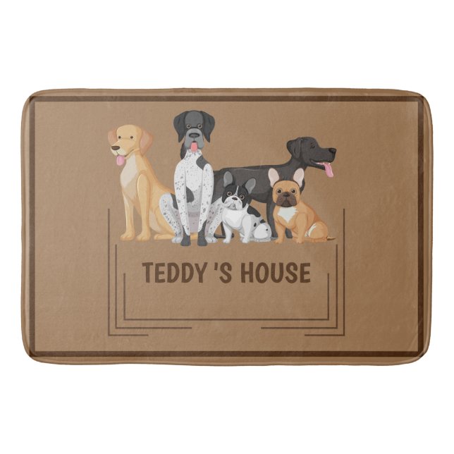 Niedlicher Dog Pet Begrüßung Zuhause Party DIY Nam Badematte (Vorderseite)